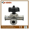 SS304 Sanitary 3 Way Clamp Branch Type Diaphragm Valve